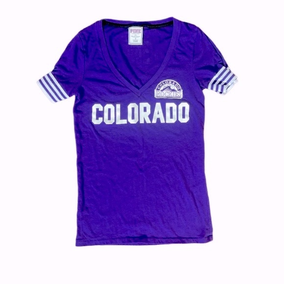 PINK➕VICTORIA’S SECRET Colorado Rockies Tee - Picture 1 of 4